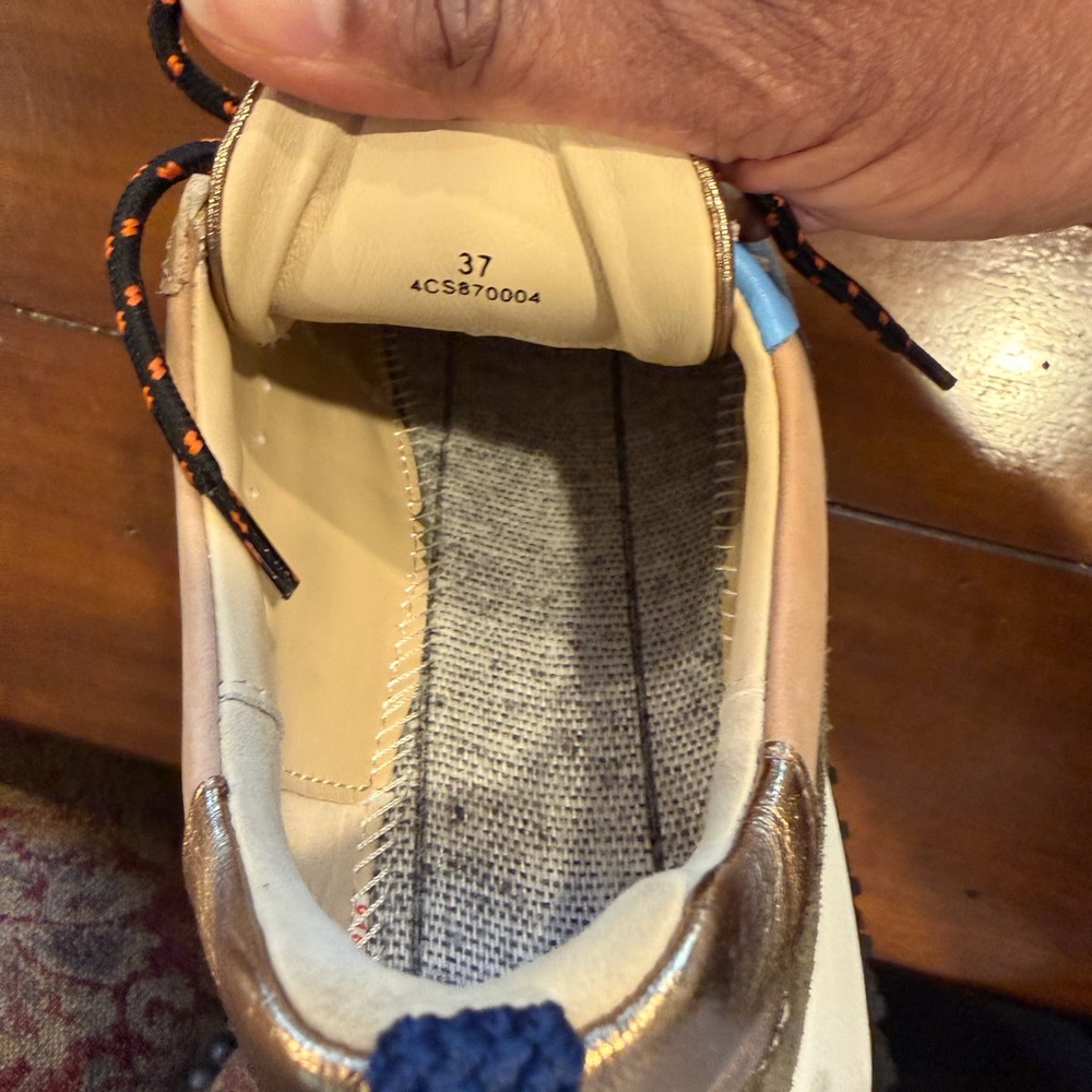 Women’s Metallic Rose Gold & Cream Casual Sneakers